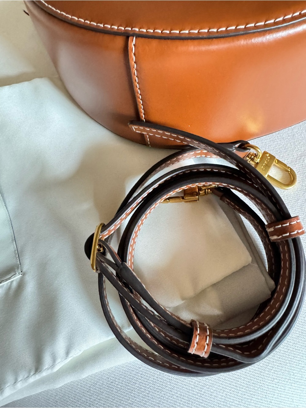 STAUD
Mini Moon Leather Bag in Tan - Picture 9 of 9